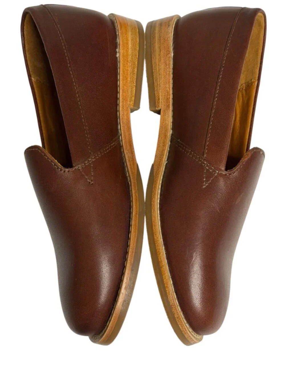 Patina Portland Leather Womens Loafer Shoes Slip On Cognac Brown 5.5 - Picture 9 of 10